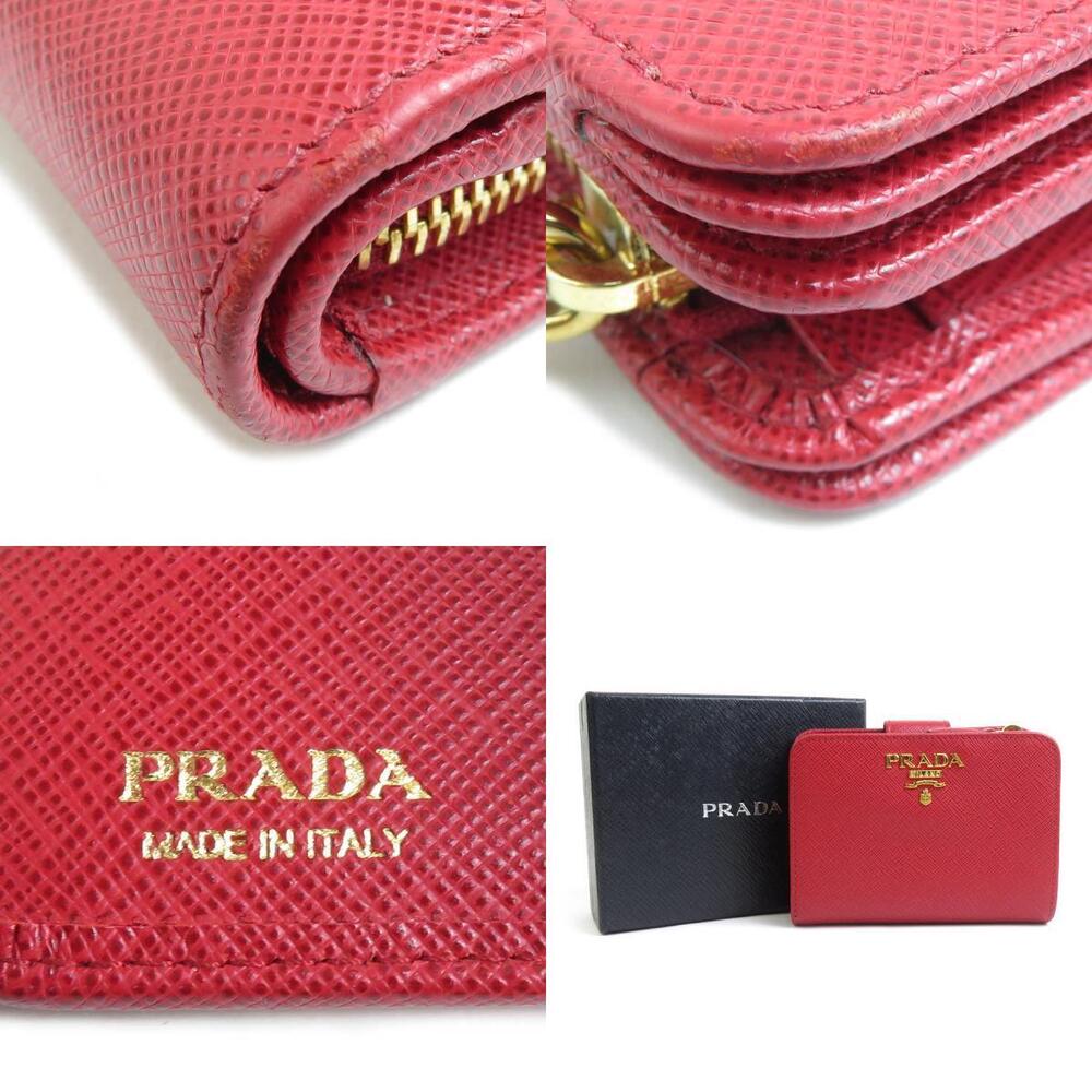Prada Bi fold Wallet Leather Red - Picture 5 of 5
